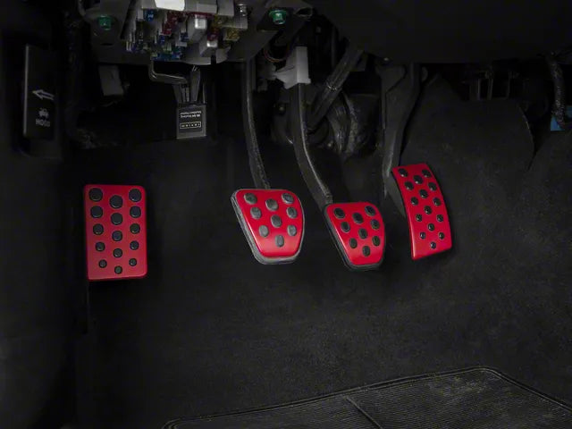 SpeedForm Modern Billet Bullitt Style Pedal Covers; Red (94-04 Mustang w/ Manual Transmission)