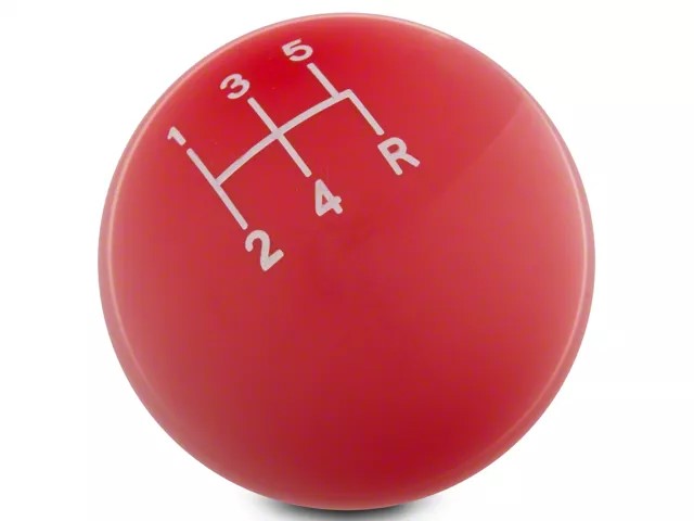 SpeedForm Modern Billet Retro Style 5-Speed Shift Knob; Red (79-04 Mustang, Excluding 03-04 Cobra)